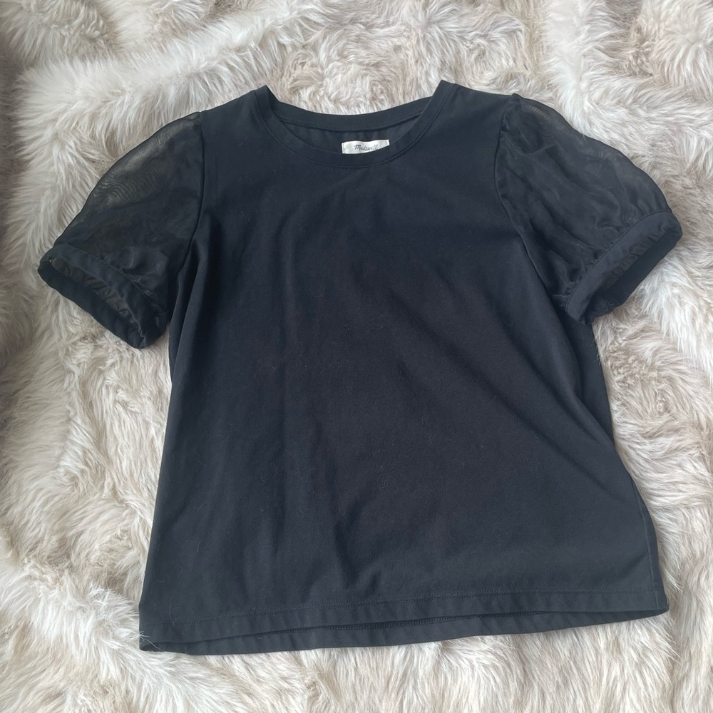 Madewell Sheer-Sleeve Shirt - Picture 5 of 6